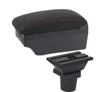 DEMULAX For Kia, for Picanto Boîte d'accoudoir de voiture Console centrale Boîte de rangement centrale Accessoires intérieurs Accessoires de voiture Accoudoir de voiture(BLACK C1 Red Line 7usb)