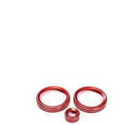 DEMULAX For Land Rover, for Range Rover, Velar Evoque 2017-2022 Alliage Voiture Centrale Climatisation Volume Bouton Couvercle Anneau Garniture Accessoires Cache-bouton de climatisation(Rot)