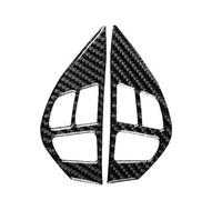 DEMULAX for Mitsubishi, for Lancer Evo 2008-2014 2009 2010, Autocollant de Garniture de Bouton de Volant en Fiber de Carbone, Accessoires d'intérieur de Voiture Autocollant pour Volant