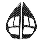 DEMULAX for Mitsubishi, for Lancer Evo 2008-2014 2009 2010, Autocollant de Garniture de Bouton de Volant en Fiber de Carbone, Accessoires d'intérieur de Voiture Autocollant pour Volant