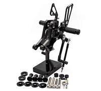 DEMULAX for Monster, 696/796/1100/1100S/1100 EVO Repose-pieds de moto en alliage d'aluminium CNC Pédale arrière Ensemble Repose-pieds de moto(Schwarz)