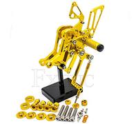 DEMULAX for Monster, 696/796/1100/1100S/1100 EVO Repose-pieds de moto en alliage d'aluminium CNC Pédale arrière Ensemble Repose-pieds de moto(Gold)