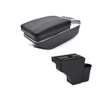 DEMULAX For NISSAN, for Note 2016-2018 Accoudoir Intérieur Console Centrale Boîte De Rangement Accoudoir Décoration De Style De Voiture Accoudoir de voiture(BLACK Black thread)