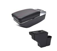 DEMULAX For NISSAN, for Note 2016-2018 Accoudoir Intérieur Console Centrale Boîte De Rangement Accoudoir Décoration De Style De Voiture Accoudoir de voiture(BLACK Red thread)