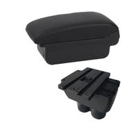 DEMULAX For VW, for Touran, for Caddy, boîte d'accoudoir de voiture rangement Console centrale avec interface USB accessoires Boîte d'accoudoir de cabine automobile(BLACK A2 Black Line No Usb)