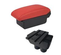 DEMULAX For VW, for Touran, for Caddy, boîte d'accoudoir de voiture rangement Console centrale avec interface USB accessoires Boîte d'accoudoir de cabine automobile(BLACK A4 Red No Usb)
