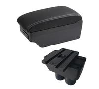 DEMULAX For VW, for Touran, for Caddy, boîte d'accoudoir de voiture rangement Console centrale avec interface USB accessoires Boîte d'accoudoir de cabine automobile(BLACK C3 White Line 7usb)