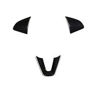DEMULAX Garniture de Couverture de Cadre de Bouton de Volant de Voiture Style de Voiture, for Jazz, 2014-2018 ABS Mat/Fiber de Carbone Autocollant pour Volant(Carbon Fiber)