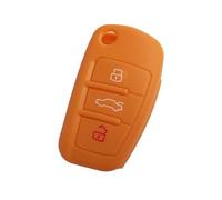 DEMULAX Housse de clé Voiture en Silicone Pliable et Rabattable for, a1 a3 a4 a5 a6 a7 a8 r8 TT s5 s6 s7 s8 Sq5 q5 q7 Rs5 Étui pour clé de Voiture(Orange)