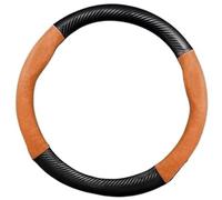 DEMULAX Housse de poignée de Roue de Voiture Accessoires Automobiles de Couverture Volant Voiture, pour Chery, pour Omoda C5 Crossover 5 FX 2022-2023 38Cm(Black O Fiber Orange)