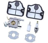 DEMULAX Kit carburateur avec joint, filtre à air et bougie d'allumage, for tronçonneuse Husqvarna 36 41 136 136LE 137 137E 141 141LE 142 142E Bougie d'allumage pour tondeuse à gazon