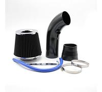 DEMULAX Kit d'admission d'air froid universel Turbo avec filtre 76 mm Tuyau en caoutchouc for voiture Tuyau d'admission de compresseur à induction haute puissance Filtre à air pour voiture(Schwarz)