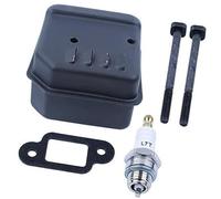 DEMULAX Kit de 2 boulons for bougie d'allumage L7T, silencieux d'échappement avec joint, for tronçonneuse STIHL 017 018 MS170 MS180, pièces de rechange Bougie d'allumage pour tondeuse à gazon