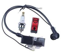 DEMULAX Kit de bougie d'allumage, interrupteur d'arrêt et de coupure d'allumage, for tronçonneuse Husqvarna 365 362 371 372 385 390, module n° 544047101 Bougie d'allumage pour tondeuse à gazon