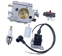 DEMULAX Kit de filtre à carburant for carburateur, bobine d'allumage, interrupteur, bougie d'allumage, for tronçonneuse Husqvarna 266, 268, 272 XP et 272XP Bougie d'allumage pour tondeuse à gazon