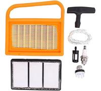 DEMULAX Kit d'entretien de filtre à air et à carburant for tronçonneuse STIHL TS410 et TS420, avec amorceur de bougie et poignée de démarrage à tirette Kit de filtre à air