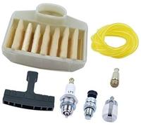 DEMULAX Kit d'entretien for filtre à air, conduite de carburant, bougie d'allumage, soupape de décompression, for tronçonneuse Husqvarna (362, 365, 371, 372) Bougie d'allumage pour tondeuse à gazon