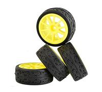 DEMULAX Lot de 4 éponges for pneus Vitesse, for HSP, for HPI, 1/10 1.10 Touring Car Pack de Roues pour Voiture RC Monster(910Y-6092)