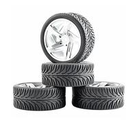 DEMULAX Lot de 4 pneus antidérapants for HSP, for HPI Racing, Voiture Tout-Terrain 1/10 1:10 Pack de Roues pour Voiture RC Monster(Rim01S-8007)