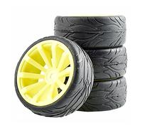 DEMULAX Lot de 4 pneus Course Plats avec décalage Roue 6 mm, for HSP, for HPI, Voiture Tout-Terrain 1:10 Pack de Roues pour Voiture RC Monster(601Y-6084)