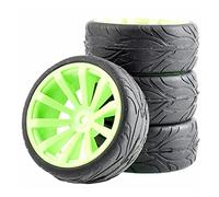 DEMULAX Lot de 4 pneus Course Plats avec décalage Roue 6 mm, for HSP, for HPI, Voiture Tout-Terrain 1:10 Pack de Roues pour Voiture RC Monster(603-6084)