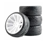 DEMULAX Lot de 4 pneus Course Plats avec décalage Roue 6 mm, for HSP, for HPI, Voiture Tout-Terrain 1:10 Pack de Roues pour Voiture RC Monster(602-6084)