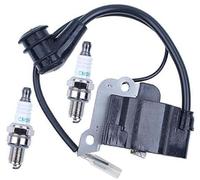 DEMULAX Module de Bobine d'allumage avec kit de 2 Bougies d'allumage, for Moteur GX35 UMK435 CQ35, Taille-haie et débroussailleuse (30500-Z0Z-013) Bougie d'allumage pour matériel de Jardinage