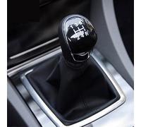 DÉMULAX Pommeau de Levier de Vitesse à 5 Vitesses, for Ford C-Max Kuga, for Fiesta, for Focus 2 2005-2011, Accessoires de Voiture en Cuir Pommeau de Vitesse(Schwarz)
