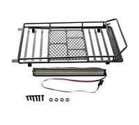 DEMULAX Porte-Bagages de Toit en métal for Voiture RC 1/10, for Traxxas, Trx4 RC4WD Cherokee, for Axial, Scx10 S38 avec Barre de projecteur 36 Galerie de Toit pour Voiture Jouet
