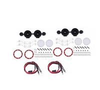 DEMULAX Porte-Bagages en métal for Voiture sur chenilles 1/10 RC, for Traxxas, TRX4 TRX6 G63, for Axial, SCX10 III OP Accessoires Pièces Galerie de Toit pour Voiture Jouet(Round Red Light)