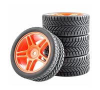 DEMULAX Roues ABS de pneus en Caoutchouc 4 pièces, for HSP, for HPI, Voiture Route 1.10 Pneu RC(905R-6085)