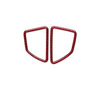 DEMUR Cadre de sortie de climatisation de tableau de bord en Fiber de carbone, 2 pièces, décoration de couverture, style de voiture for BMW E70 X5 2008 - 2013 Moulures intérieures (Color : Red LHD)