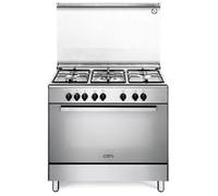 DEMX96SG Cuisinière à gaz avec four électrique n°5 brûleurs 90 x 60 cm Inox