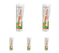 Den Braven - Silicone 7070 + Brun RAL 8014 Havane - Mastic Silicone Neutre Bâtiment et Miroiterie - Joints de Dilatation des Constructions et Des joints de Vitrages - Cartouche de 300ml (Lot de 5)