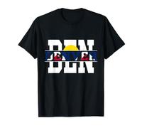 DEN Denver Typographie audacieuse avec Drapeau de Denver Colorado Randonnée T-Shirt