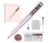 Denabuty Ponceuse pour Ongles 35000 tr/min, Lime a Ongle Electrique Professionnelle 12 en 1 Ponceuse à Ongles Sans Fil avec écran LCD, Portable Kit de Manucure et Pédicure 5 Vitesse Réglable Rose