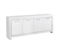 DENAE - Buffet 4 Portes L207cm Laqué Blanc Brillant