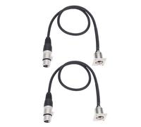 Denash 2pcs Xlr Passe à Travers les Câbles, Support de Panneau de Connecteur Mâle à Féminin, 3 Broches D Câble Xlr 2 Pieds avec une Large compatibilité, qualité Sonore HIFI pour la (SILVER)