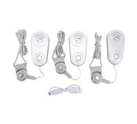 Denash 3 PCS Boutons D'alerte sans Fil, Communication Bidirectionnelle avec Un Volume de 105 DB, USB Rechargeable pour Les Enfants, Ajustement de Volume et Mélodies pour Un Usage