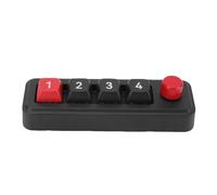 Denash 4 Touches Programmables Clavier Câblé, Clavier Mécanique USB C Entièrement Programmable avec NKRO, Hotkes One Click Start, pour XP, Vista, 7, 8, 10, OS X (Black)