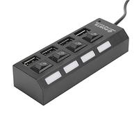 Denash Adaptateur de Division USB à Grande Vitesse pour L'ordinateur Portable PC Desktop, 4 Ports USB Hub pour la Planification des Relations Publiques, Salon Commercial, Disque, Bien-être des (Noir