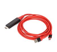 Denash Adaptateur D'interface Multimédia Haute Définition Type-C Câble 4K Pratique pour Note 8 / S8 / S8 + USB 3.1 Bate Rard (Rouge)