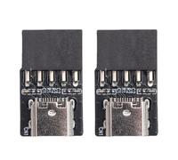 Denash Adaptateur USB 2.0 9 Broches vers en Façade, avec Conception Plug and Play pour la Connexion à la Carte Mère d'un PC.