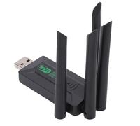 Denash Adaptateur USB WiFi Double Bande 1300Mbps, Prise en Charge IEEE 802.11a/AC, WEP, WPA2, Plug and Play pour PC de Bureau, Boîtier de Protection Réseau Conducteur Gigabit 2.4G 5G