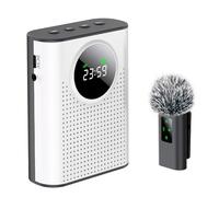 Denash Amplificateur Vocal sans Fil, Micro Lavalier Magnétique 2,4 GHz, 270 DB SNR, Bluetooth 5.2 et USB/SD Platage pour Les Enseignants, Les Formateurs