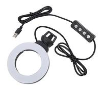 Denash Anneau LED Light Light Soft Beauty Fill avec Pince/Support pour Appel Vidéo - Rencontre en Ligne, Bague de Selfie 4in Portable, 3 Couleurs pour la Formation en Ligne