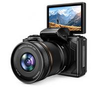 Denash Appareil Photo Numérique 8K, Caméra de Vlogging Autofocus 92MP | Caméra de Photographie WiFi à écran Rabattable de 3,53 Pouces à 180 Degrés, Zoom Optique 18X, Télécommande Bluetooth,