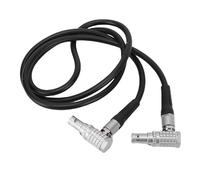 Denash Câble d'alimentation Mâle à Angle Droit à 2 Broches, Connecteur Série 0B de 34,3 Pouces avec Gaine Anti-déchirure, pour Teradek Bond SmallHD Cine Ronin RS2 RS3 Pro