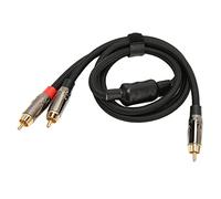 Denash Câble de Subwoofer plaqué or sans Perte de Double Adaptateur et pour les Hommes pour les Divertissements Domestiques et les Systèmes HIFI - 1m / 3,3 Pieds