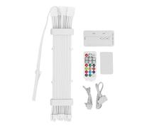 Denash Câbles PSU ARGB, 120 Perles à LED, Effet Lumineux de Météore pour Décoration de Boîtier de L'ordinateur à Carte Mère, Flexible 8 Broches de (Contrôleur SK3 Blanc)